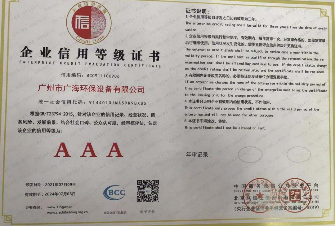 企业信用等级证书